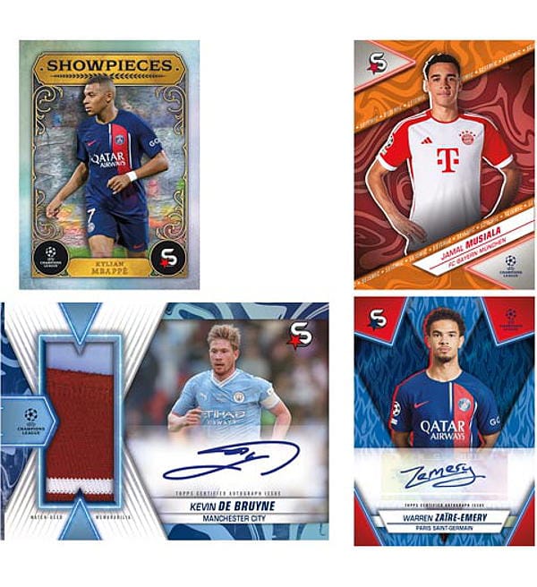 Topps UCL Superstars Season 2023/24 Trading Cards Caja de 24 sobres, Stickerpoint