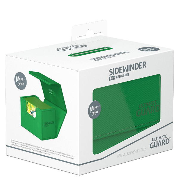 Ultimate Guard Sidewinder 80+ Xenoskin Monocolor Deck Box - Verde,  Stickerpoint