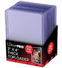 Ultra Pro 3" x 4" THICK 55PT Toploader - 25 piezas